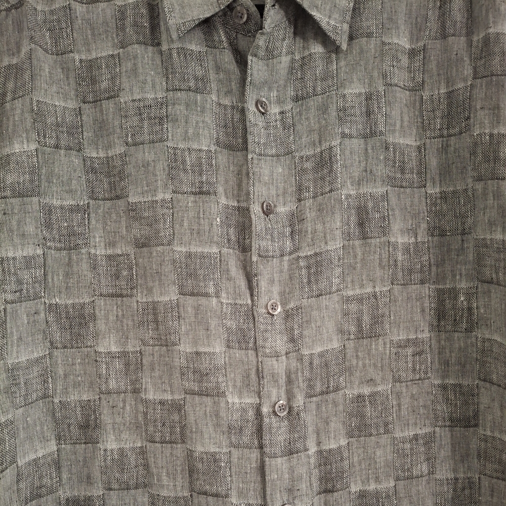 Visitor Mens 100% Linen Button Down Shirt - Picture 2 of 9